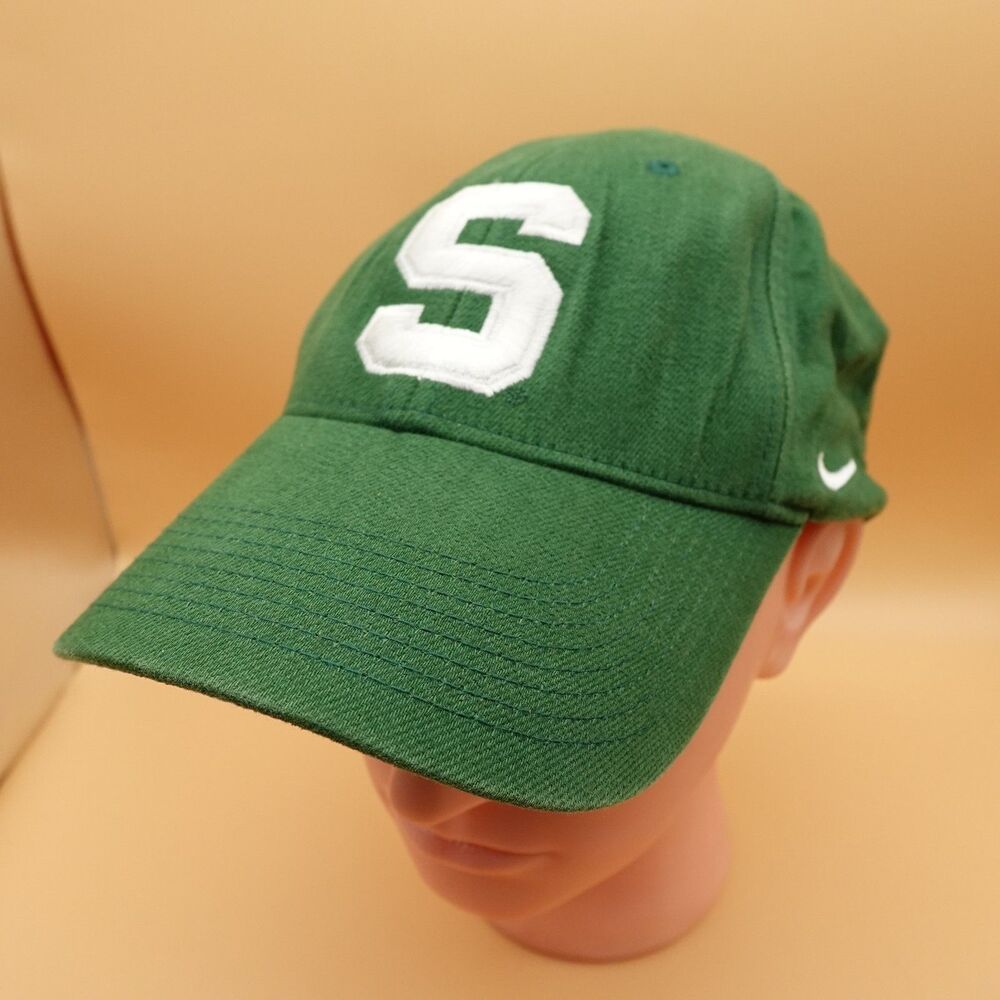 Michigan State Spartans Hat Cap Nike Strap Back Mens Green White NCAA Basketball